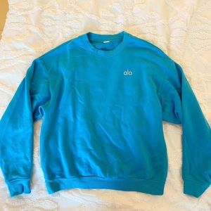 Alo Yoga Logo turquoise sweatshirt